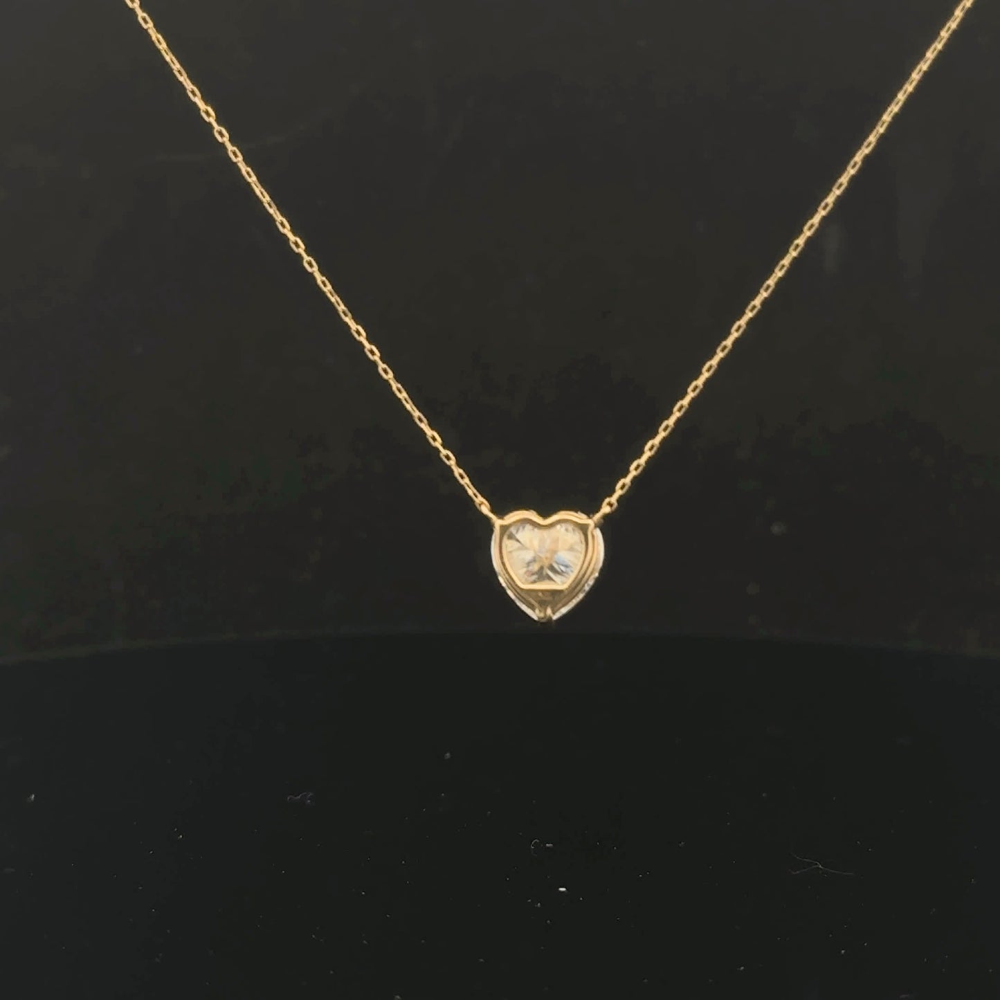 2ct. D/VVS1 Heart Necklace - 14KY - Moissanite - 53232