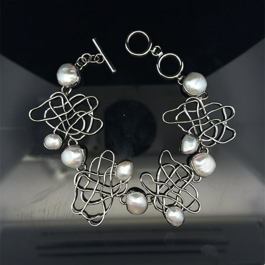 Modern bracelet Mediterranean Collection - 925S - Pearl - 53275