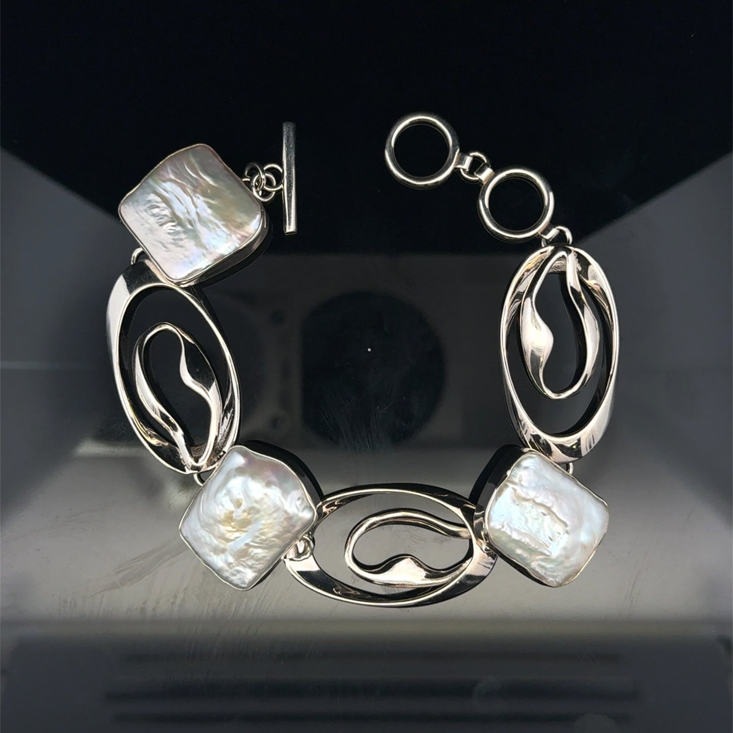 Oval bracelet Mediterranean Collection - 925S - Pearl - 53273