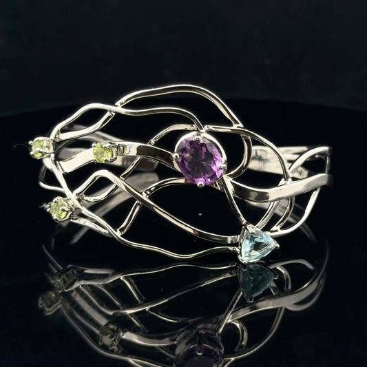 Multi Stone Bracecuff Mediterranean Collection - 925S - Natural stone - 53279