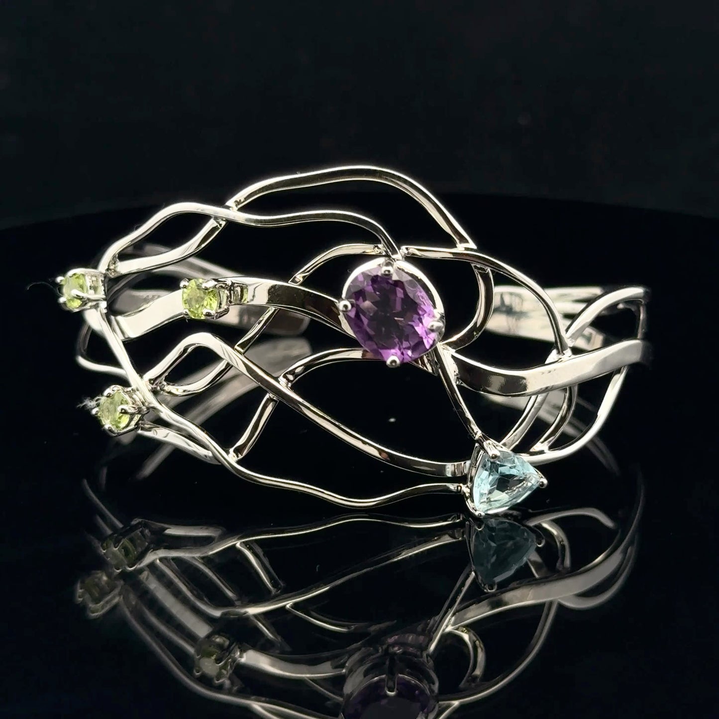 Multi Stone Bracecuff Mediterranean Collection - 925S - Natural stone - 53279