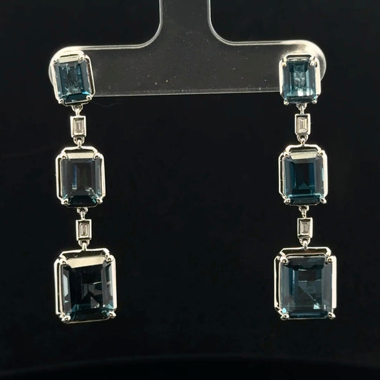 ATS1215 Earring EFFY Topaz - 14KW - Natural Diamond - 53331