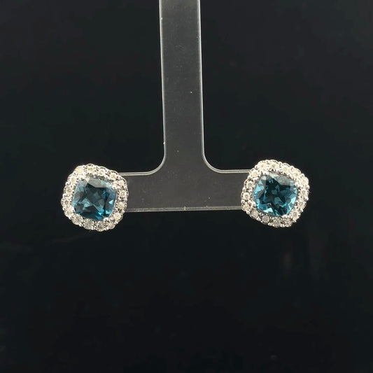 ATS0824 Earring EFFY Topaz - 14KW - Natural Diamond - 53330