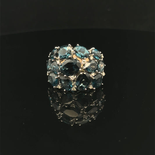 ATS1360 Ring EFFY Topaz - 14KW - Natural Diamond - 53329