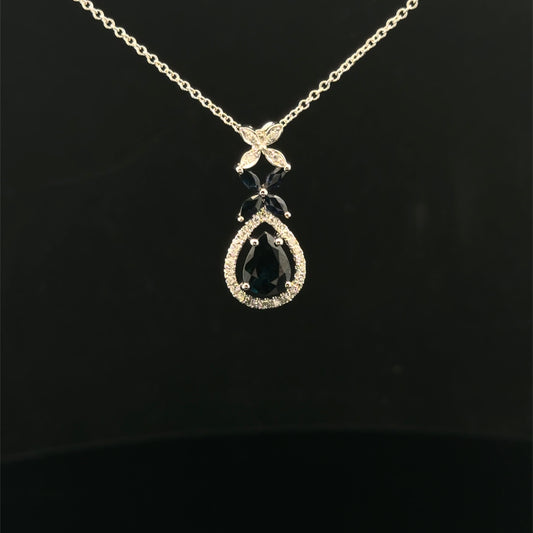 ATS0825 Pendant EFFY Sapphire - 14KW - Natural Diamond - 53325