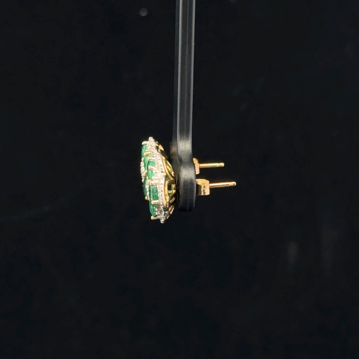 0.18ctw Diamond Four Clover Emerald - 10KY - Natural - 53333