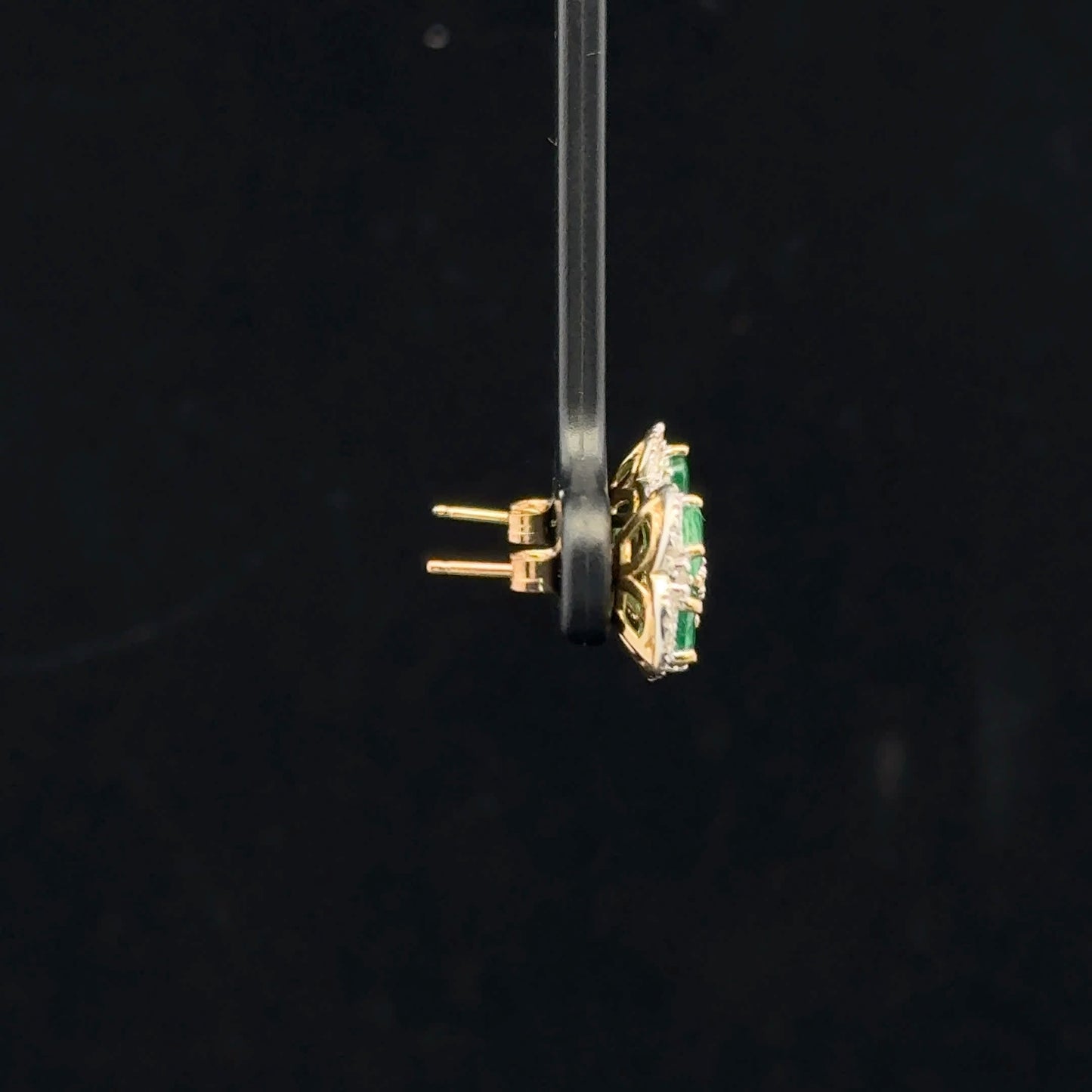0.18ctw Diamond Four Clover Emerald - 10KY - Natural - 53333