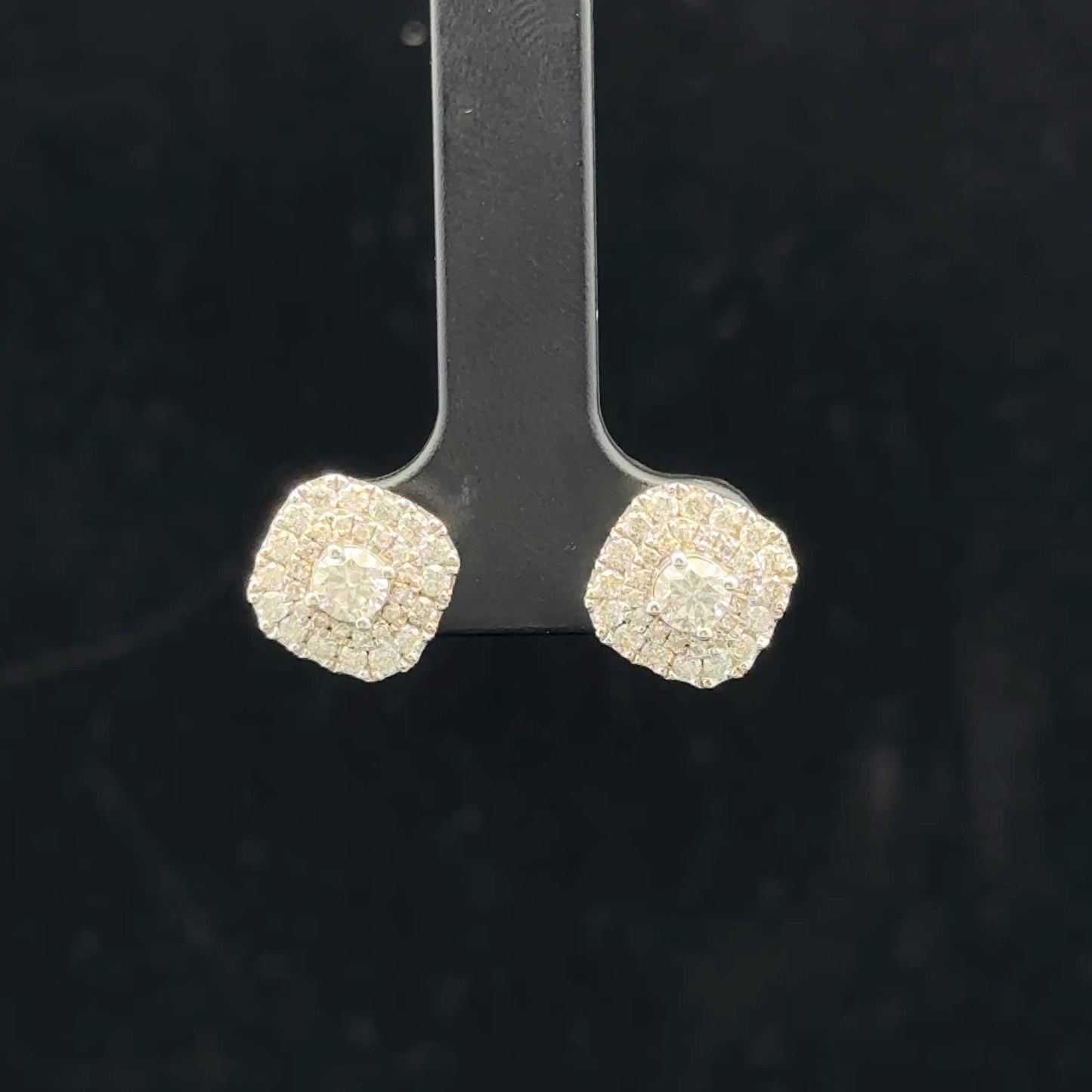 1ctw 0.25ct G/I1 Double Halo Studs - 10KW - Natural Diamond - 53337