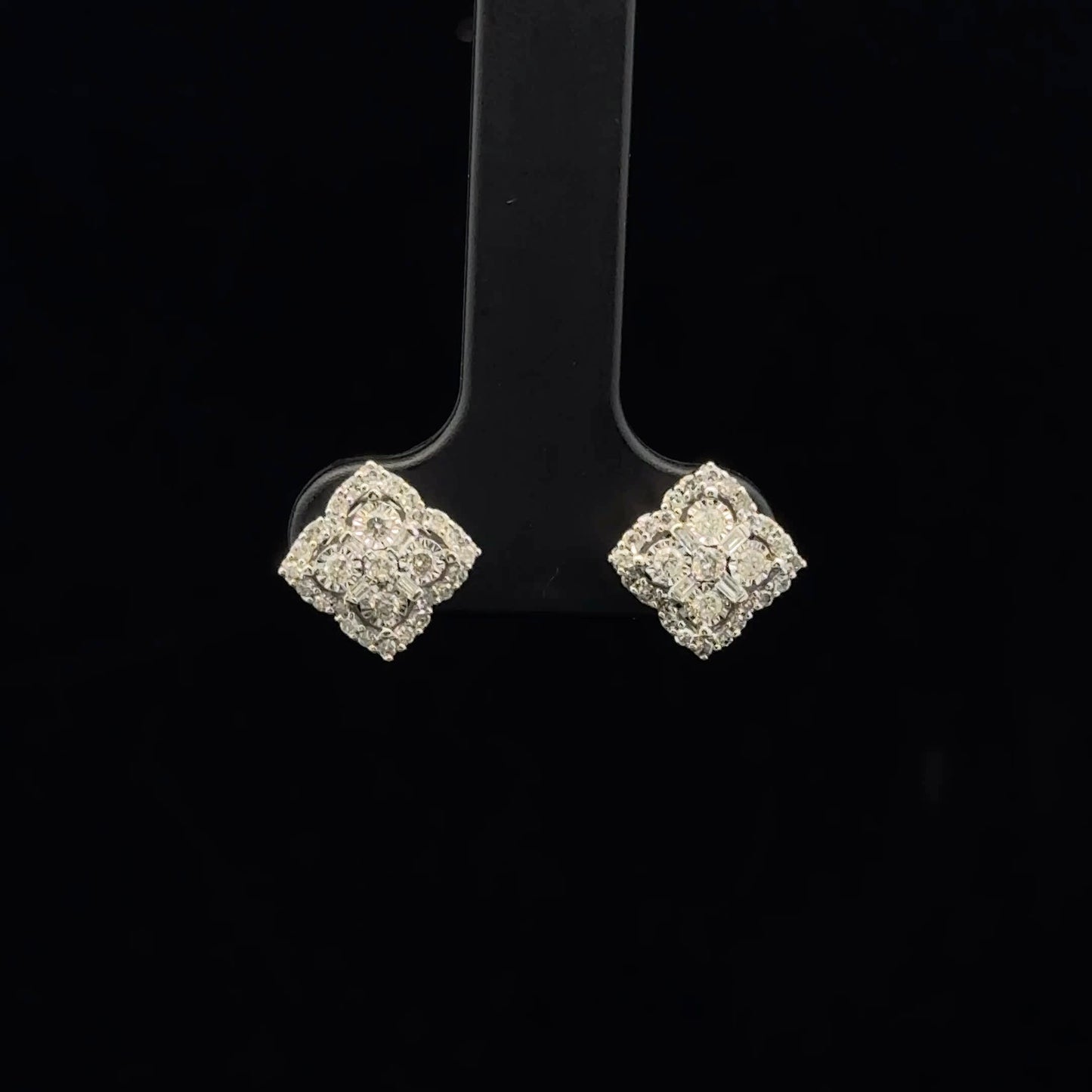 0.50ctw H/I1 Clover Studs - 10KW - Natural Diamond - 53338