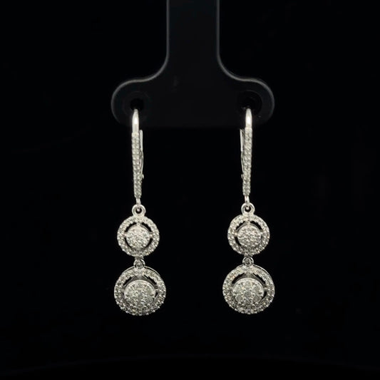 0.50ctw G/SI2 Halo Double Drop - 14KW - Natural Diamond - 53339