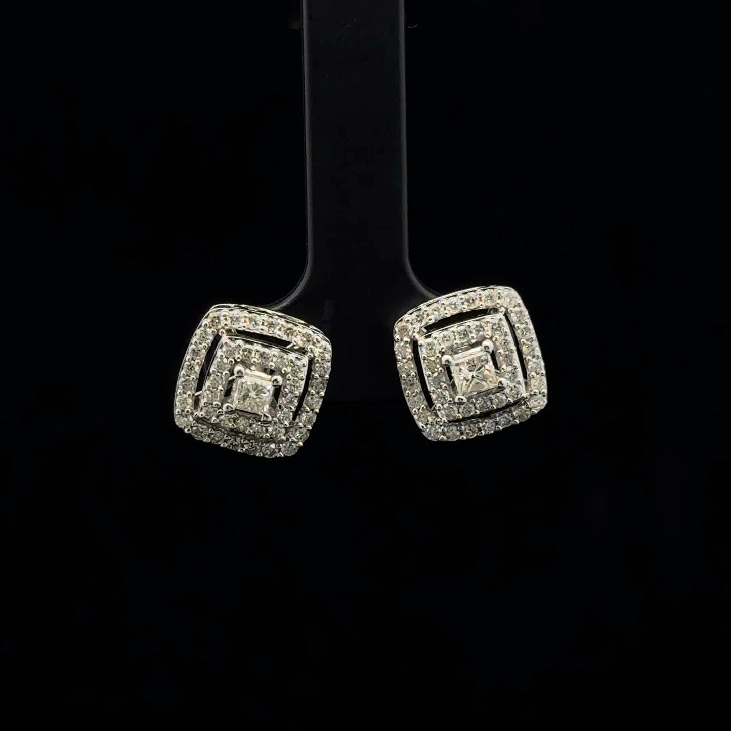 1.00ctw 0.20ct G/SI2 Princess Double Halo - 10KW - Natural Diamond - 53342