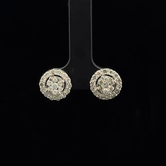 1.00ctw G/SI2 Halo Studs - 10KW - Natural Diamond - 53343