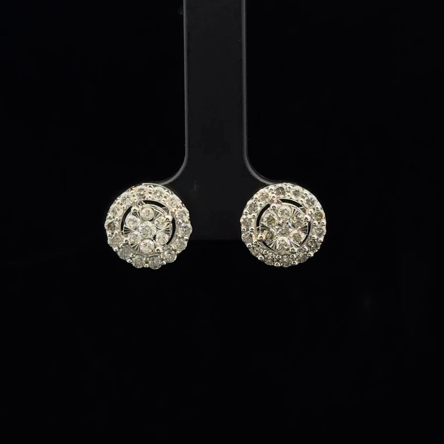 1.00ctw G/SI2 Halo Studs - 10KW - Natural Diamond - 53343