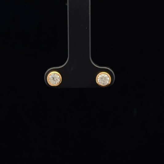0.80ctw F/SI1 Bezel Studs - 14KR - Natural Diamond - 53346