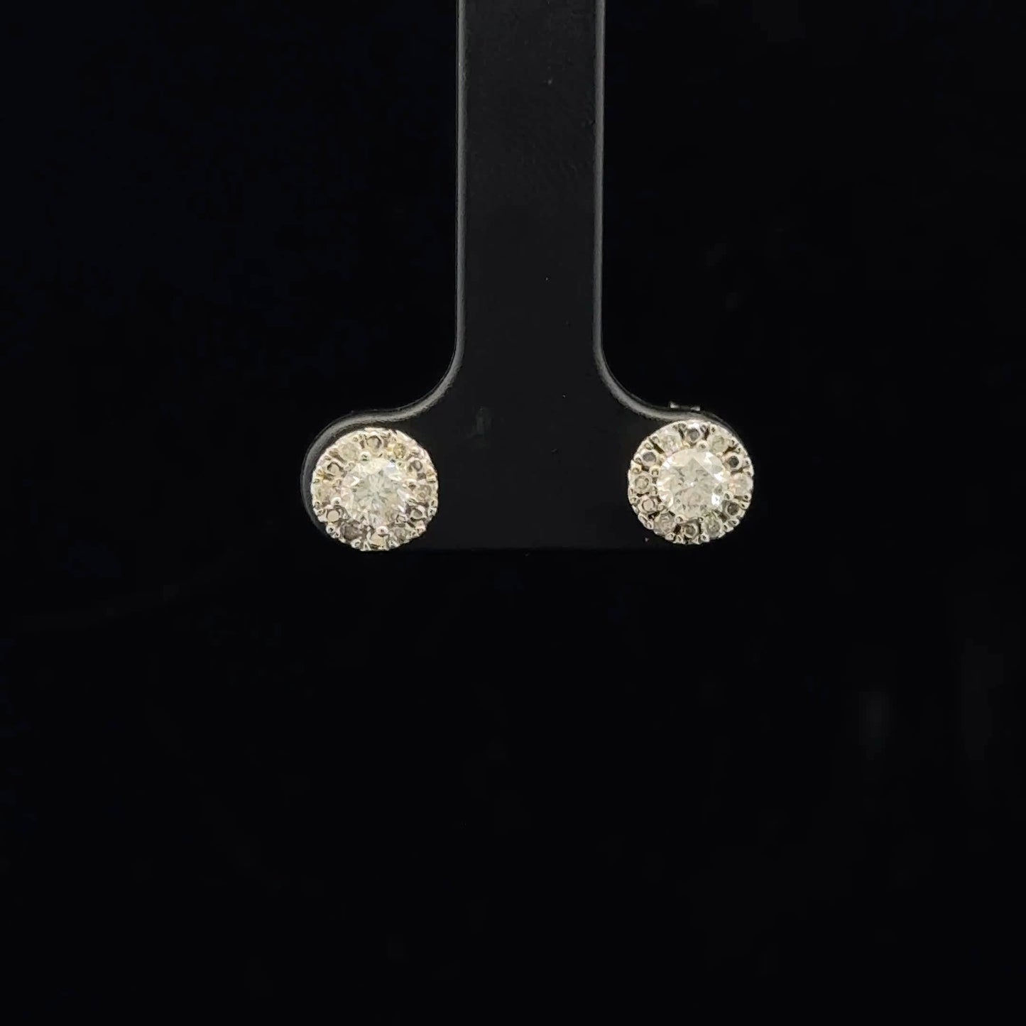 0.40ctw H/I1 Halo Studs - 10KY - Natural Diamond - 53349
