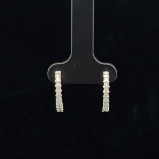 0.50ctw F/SI2 Princess Hoops - 14KW - Natural Diamond - 53350