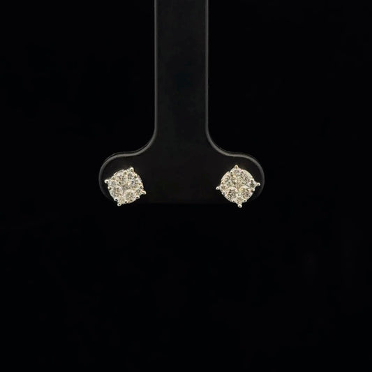 0.35ctw G/SI2 Cluster Studs - 10KW - Natural Diamond - 53357