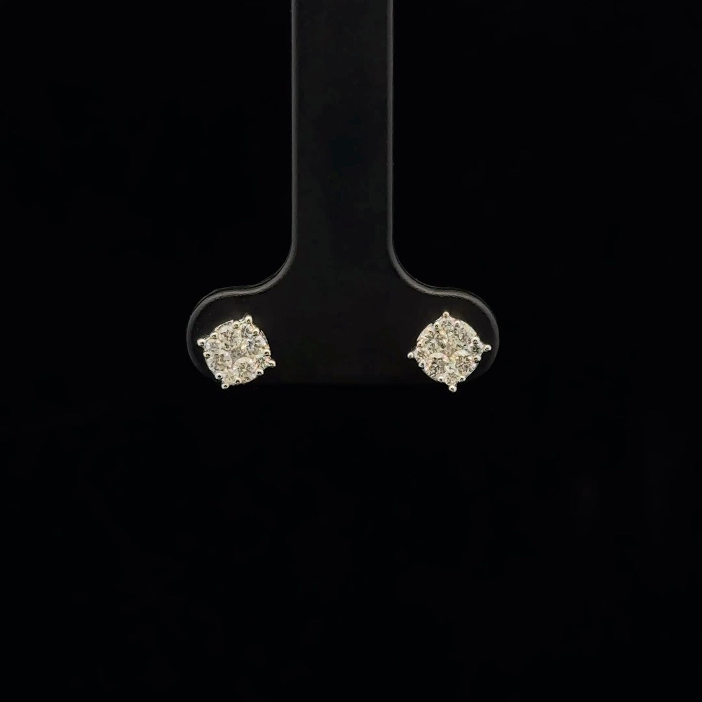 0.35ctw G/SI2 Cluster Studs - 10KW - Natural Diamond - 53357