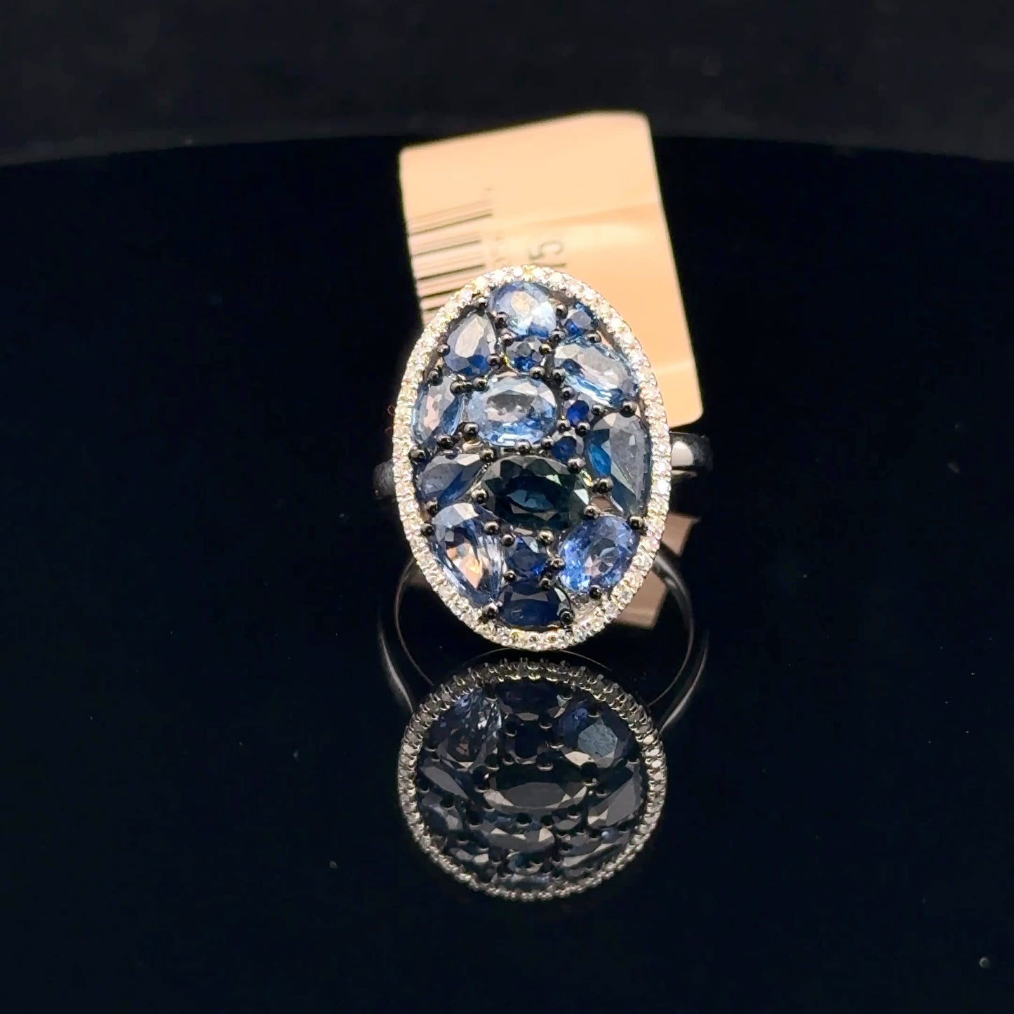 ATSC1075 Ring EFFY Sapphire - 14KW - Natural Diamond - 53318