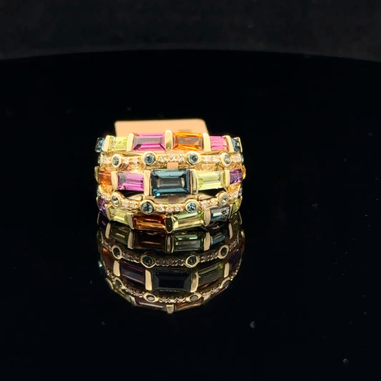 ATS0875 Ring EFFY Watercolors - 14KY - Multi Stone - 53303