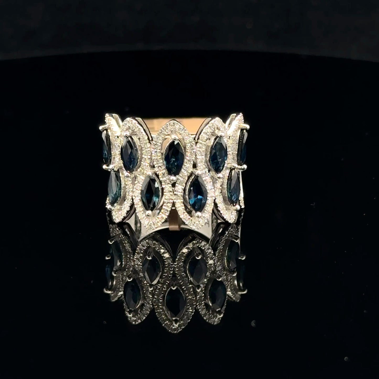 ATSC1645 Ring EFFY Sapphire - 14KW - Natural Diamond - 53316