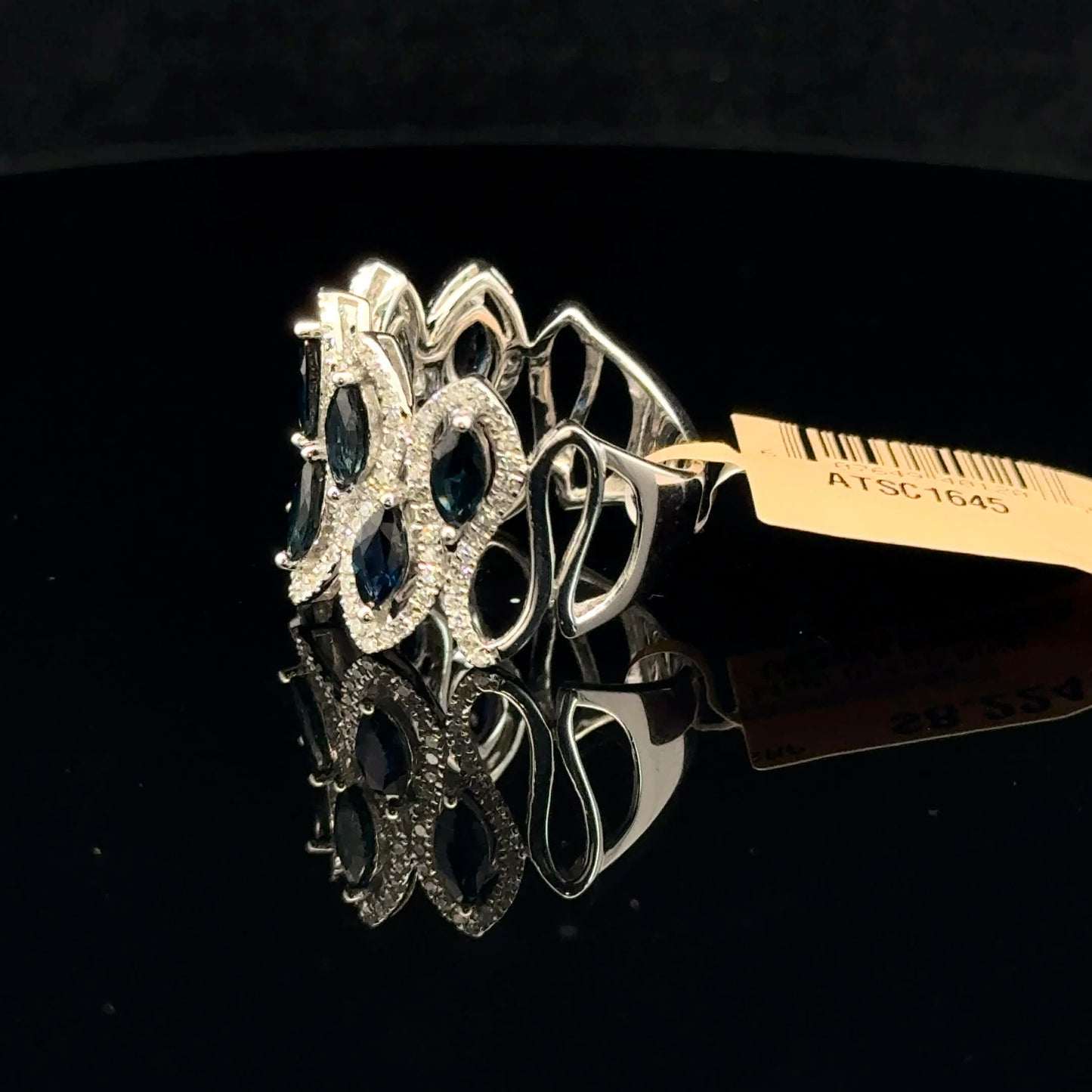 ATSC1645 Ring EFFY Sapphire - 14KW - Natural Diamond - 53316