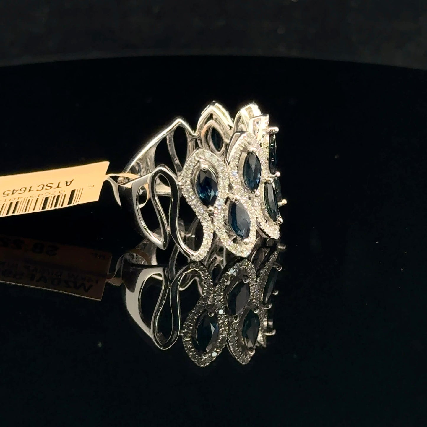 ATSC1645 Ring EFFY Sapphire - 14KW - Natural Diamond - 53316