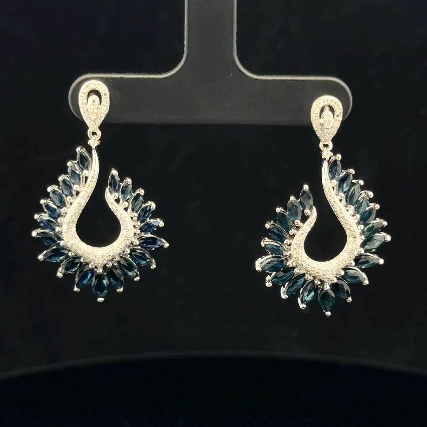 ATSC1645 Earring EFFY Sapphire - 14KW - Natural Diamond - 53317