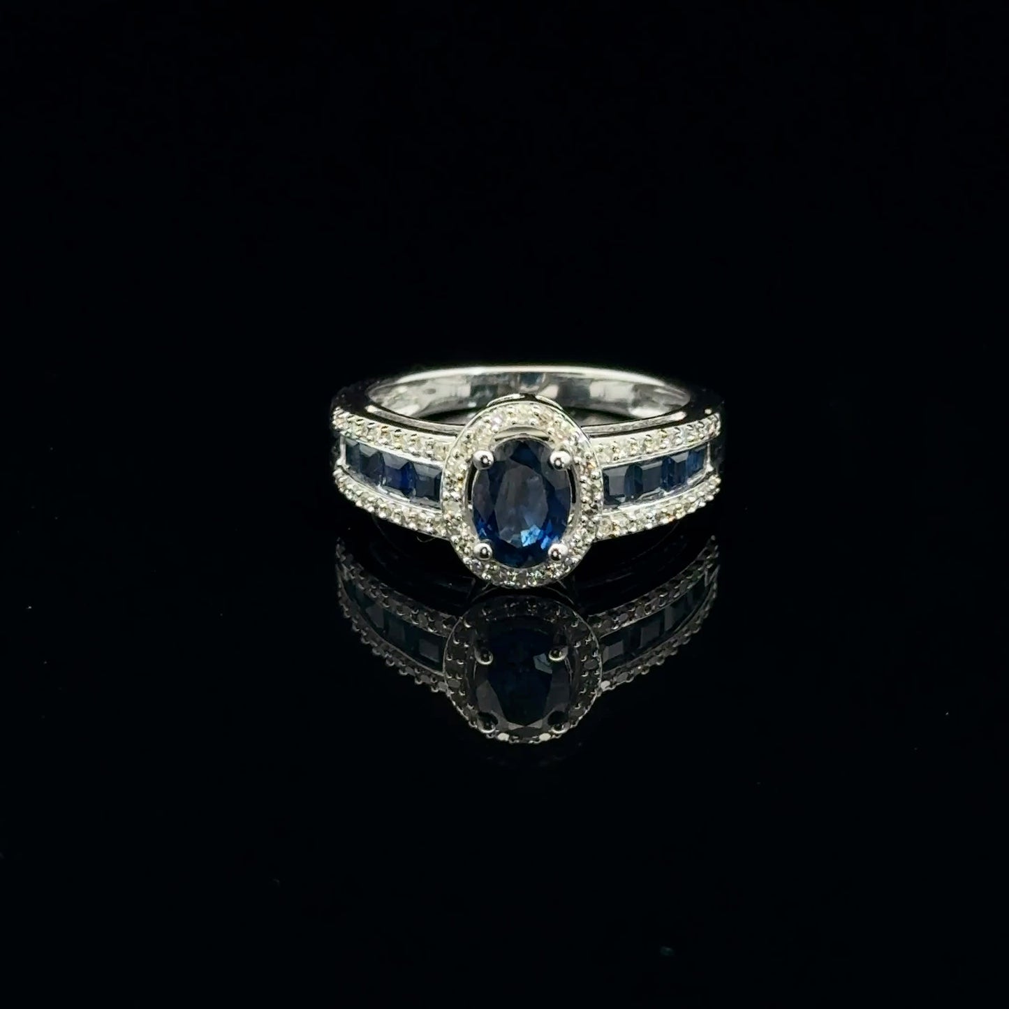 0.25ctw Diamond 1ctw 0.75ct Sapp - 14KW - Natural - 53399
