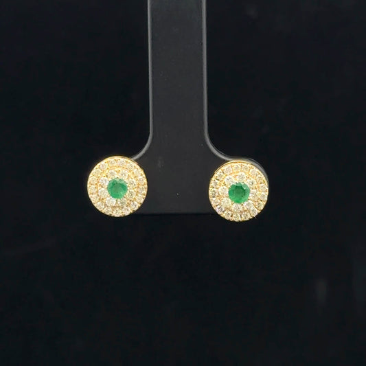 0.25ctw Diamond 0.22ctw Emerald - 14KY - Natural - 53398