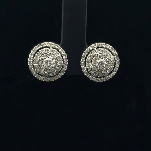 1.20ctw G/SI2 Triple Halo Studs - 14KW - Natural Diamond - 53370