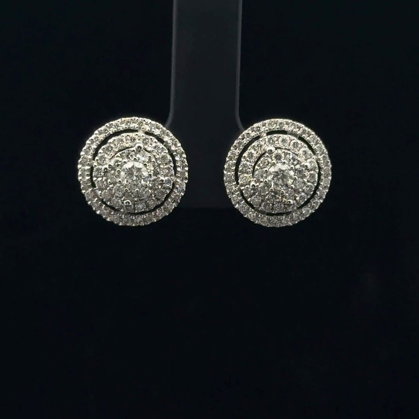 1.20ctw G/SI2 Triple Halo Studs - 14KW - Natural Diamond - 53370