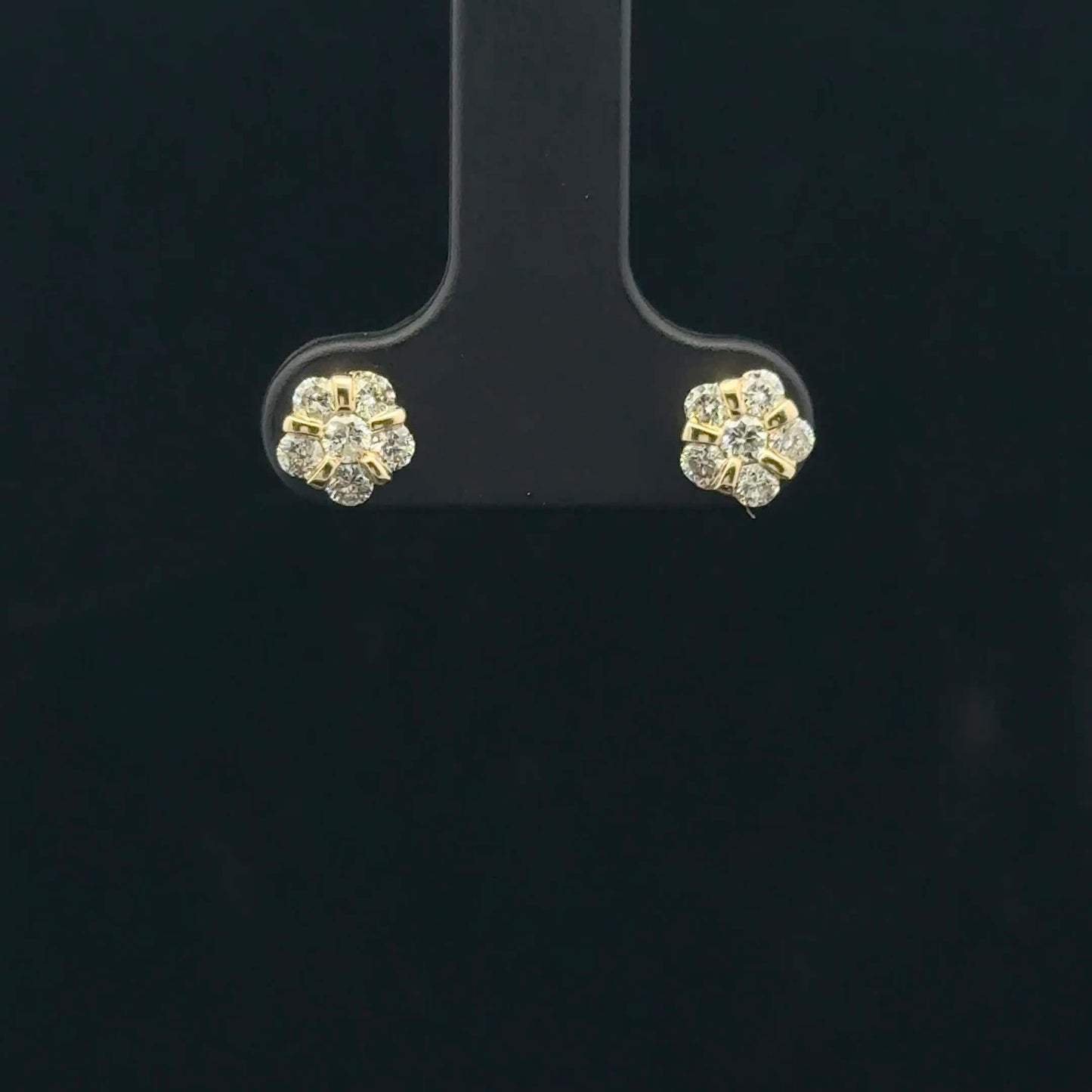 0.44ctw G/Si1 Flower Studs - 14KY - Natural Diamond - 53372
