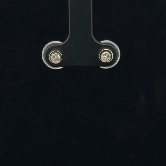 0.22ctw G/SI1 Bezel Studs - 14KW - Natural Diamond - 53384