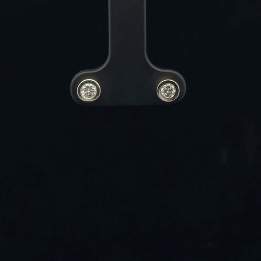 0.22ctw G/SI1 Bezel Studs - 14KW/Y - Natural Diamond - 53385