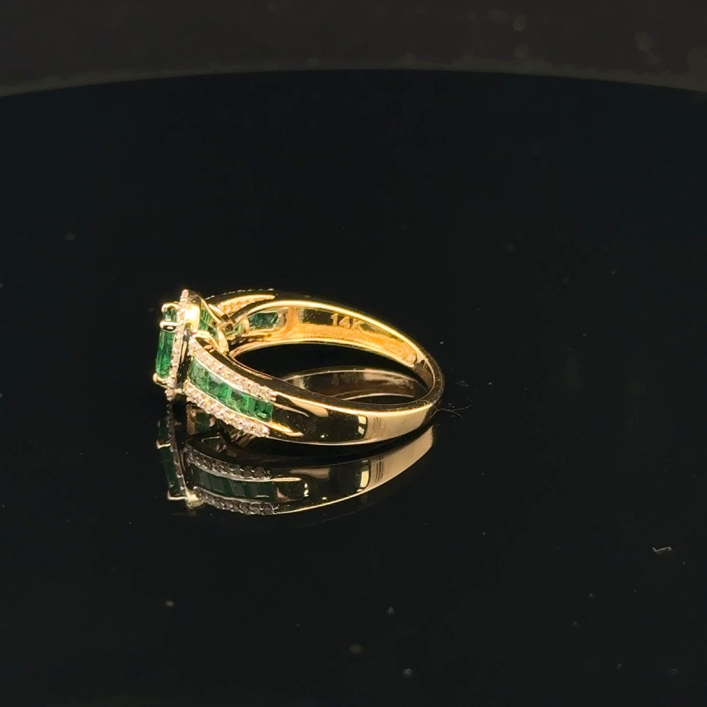 0.25ctw Diamond 1ctw 0.75ct Emerald - 14KW - Natural - 53410