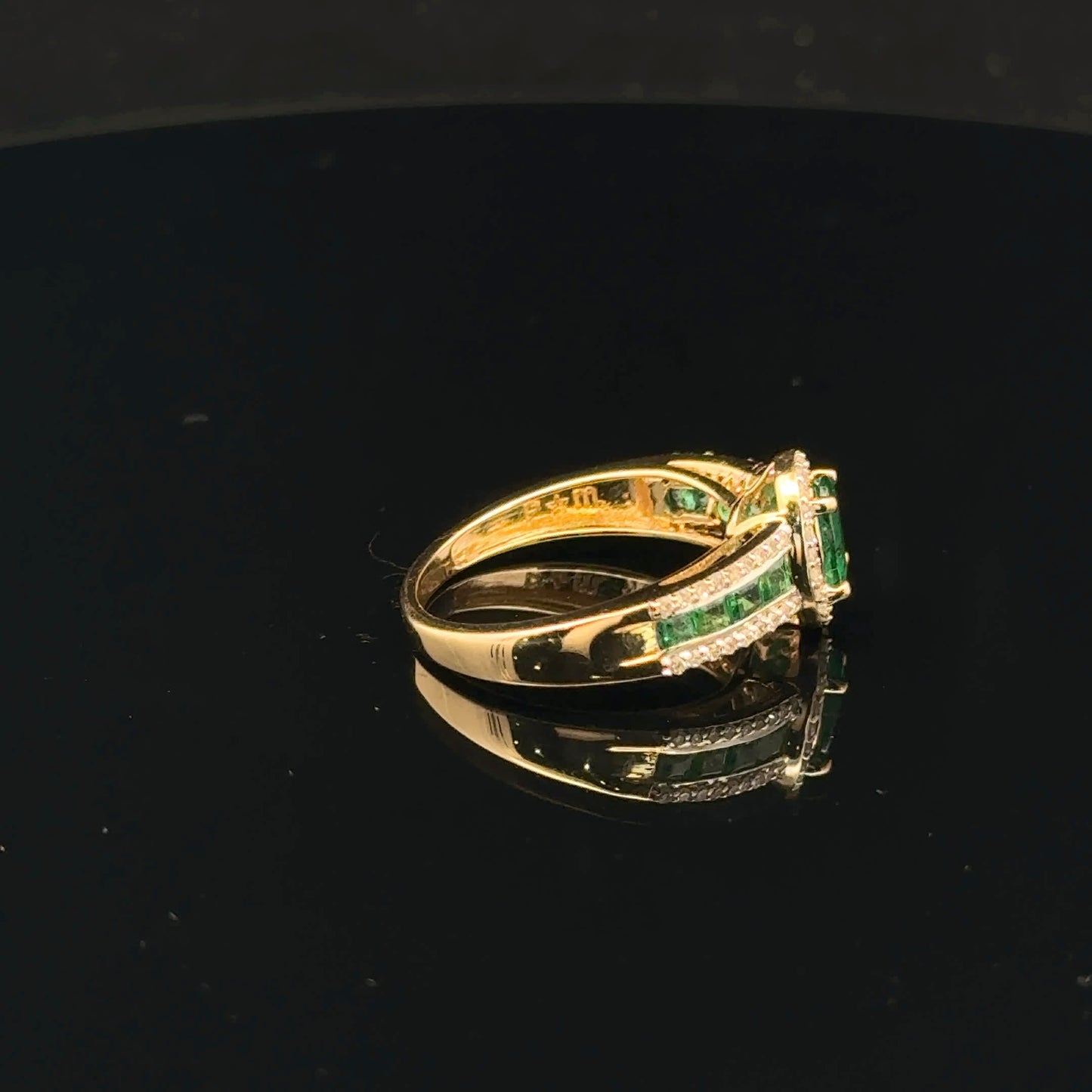0.25ctw Diamond 1ctw 0.75ct Emerald - 14KW - Natural - 53410