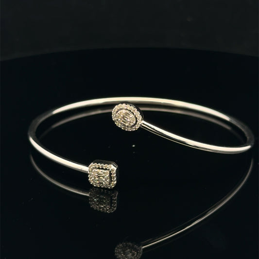 0.30ctw H/SI2 Round Square Bangle - 10KW - Natural Diamond - 53416