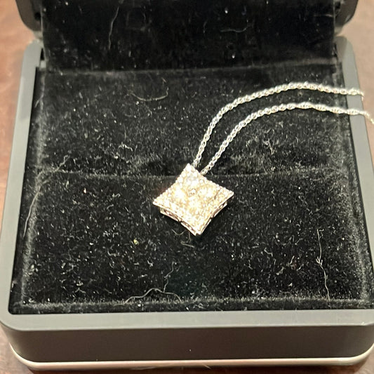 Quad necklace - 10KW - 0.50ctw I/SI2 - Natural diamond - 34351