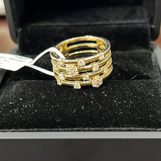 Modern Italian design - 10KY - 0.33ctw G/SI2 #7 - Natural diamond - 34222
