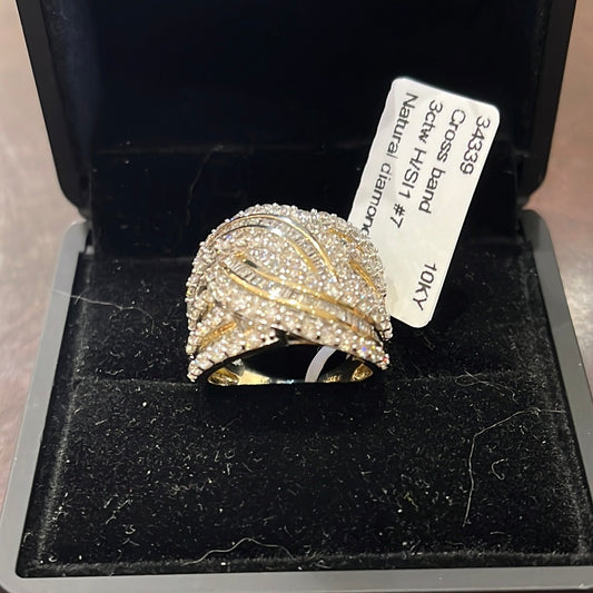 Cross band - 10KY - 3ctw H/SI1 #7 - Natural diamond - 34339