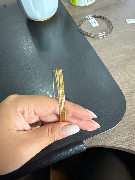 43444 Stackable Bangles Textured 1.1mm 14KY plated s935