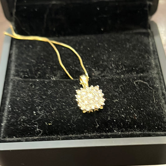 Starburst necklace - 10KY - 0.50ctw K/I1 - Natural diamond - 34377