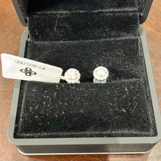 0.30ct Halo studs - PT900 - 0.80ctw G/SI1 - Natural diamond - 34266