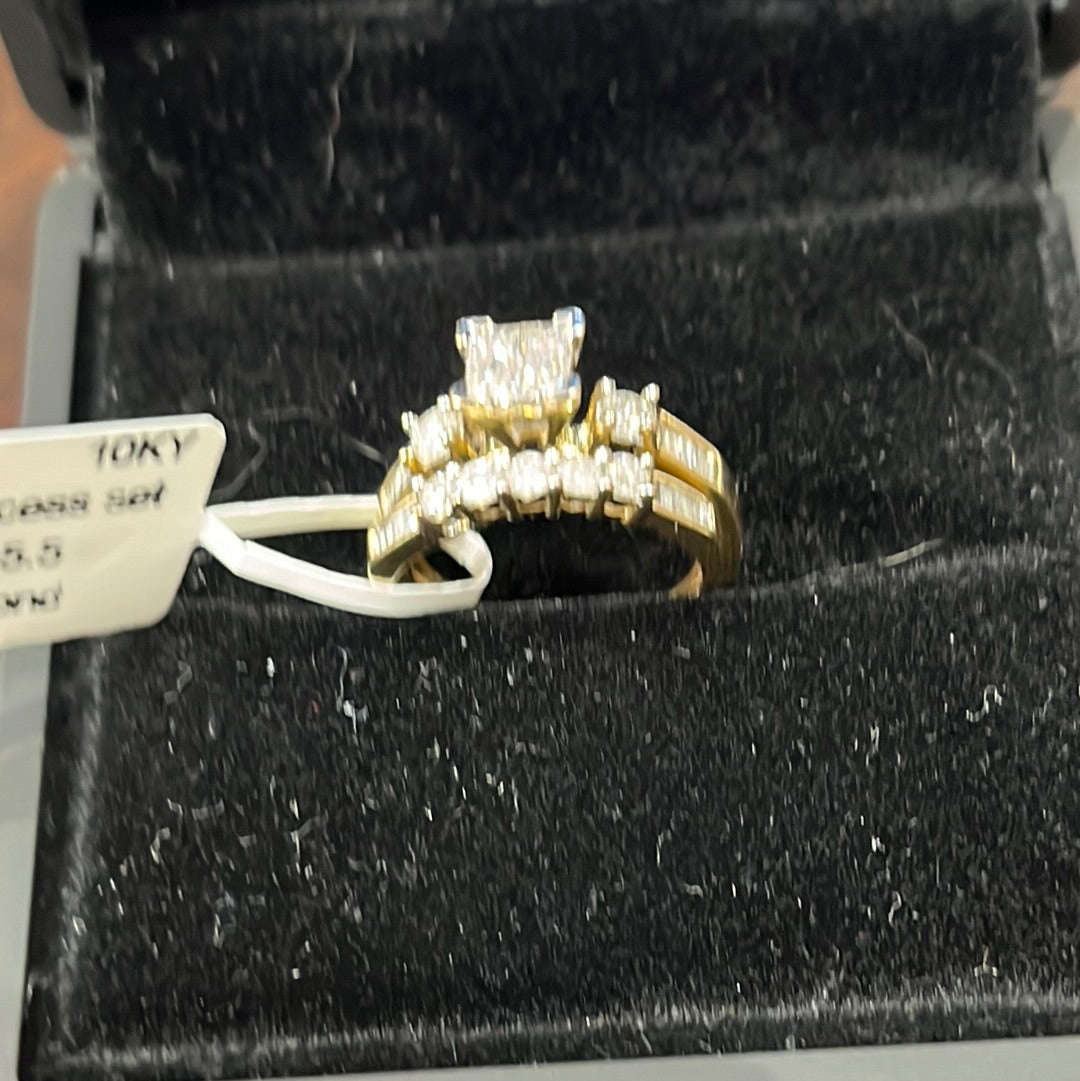Sparkly princess set - 10KY - 1ctw H/SI2 #5.5 - Natural diamond - 34242