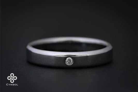 Wedding Ring 4mm - 14KW - Natural Diamond - 33007-5