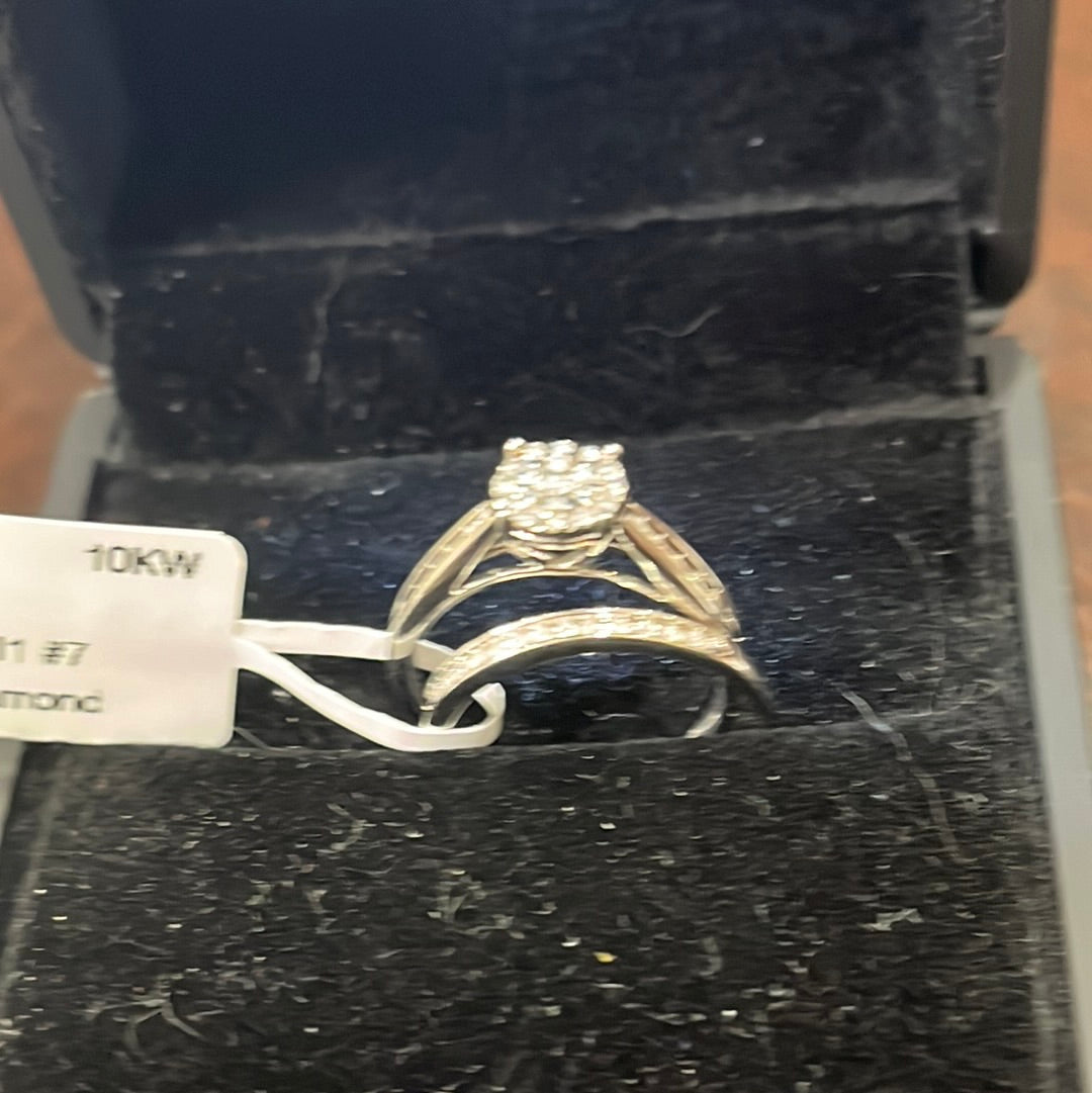 Bridal set - 10KW - 0.33ctw H/I1 #7 - Natural diamond - 34274