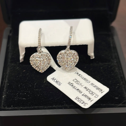 Heart earrings - 10KW - 0.50ctw H/SI2 - Natural diamond - 34357