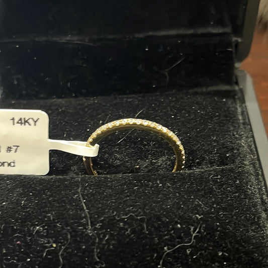 Curved band - 14KY - 0.25ctw G/SI1 #7 - Natural diamond - 34440