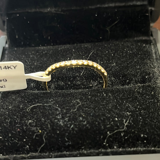 Curved band - 14KY - 0.25ctw G/SI1 #9 - Natural diamond - 34441
